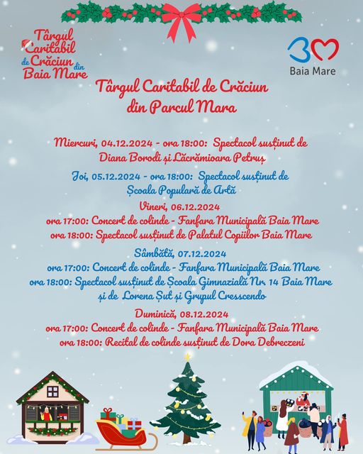 Targul caritabil de Craciun program 04.12.2024